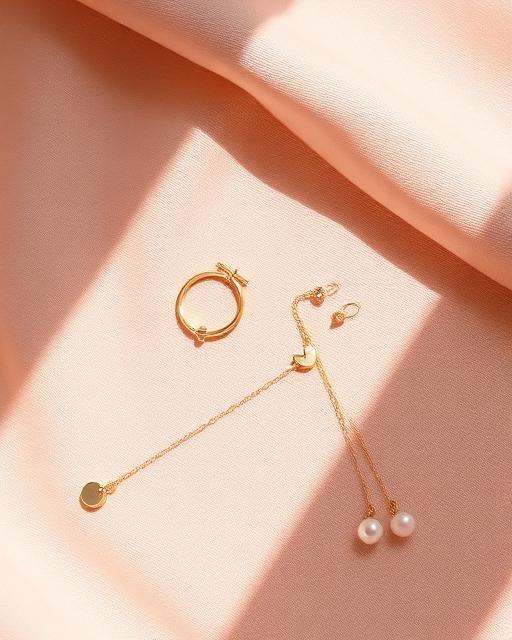 Gold jewelry editorial still life